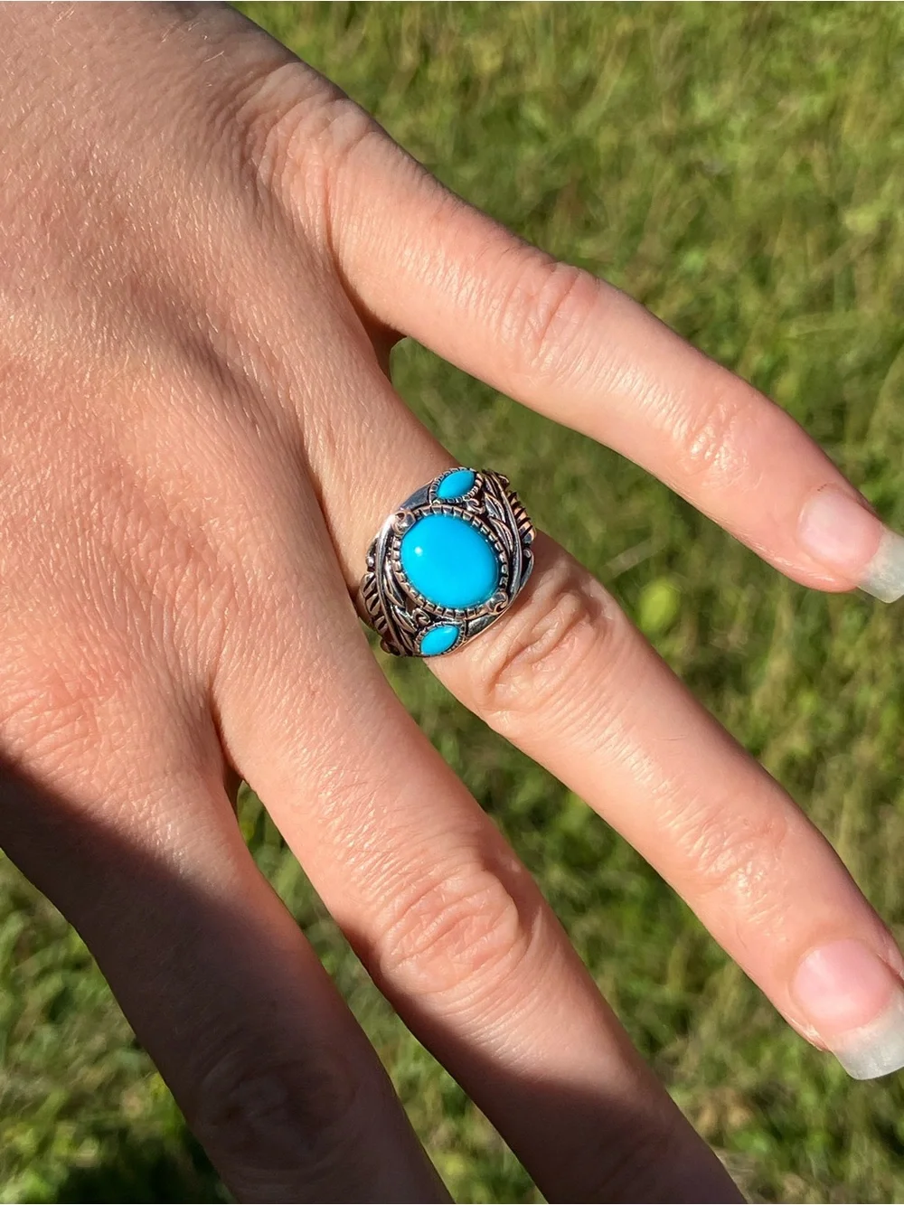 Sleeping Beauty Turquoise Sterling Silver Ring Size 6